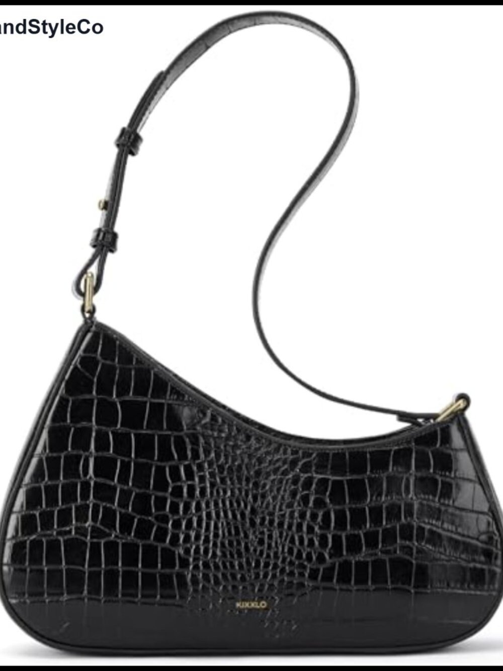 Small Vegan Leather Crescent Shoulder Bag Mini Purse Going Out Handbag